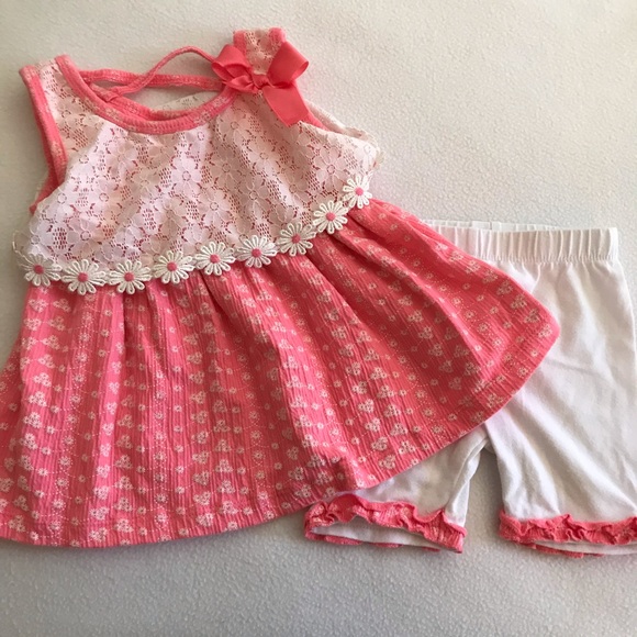Little Lass Pink and White Daisy Set